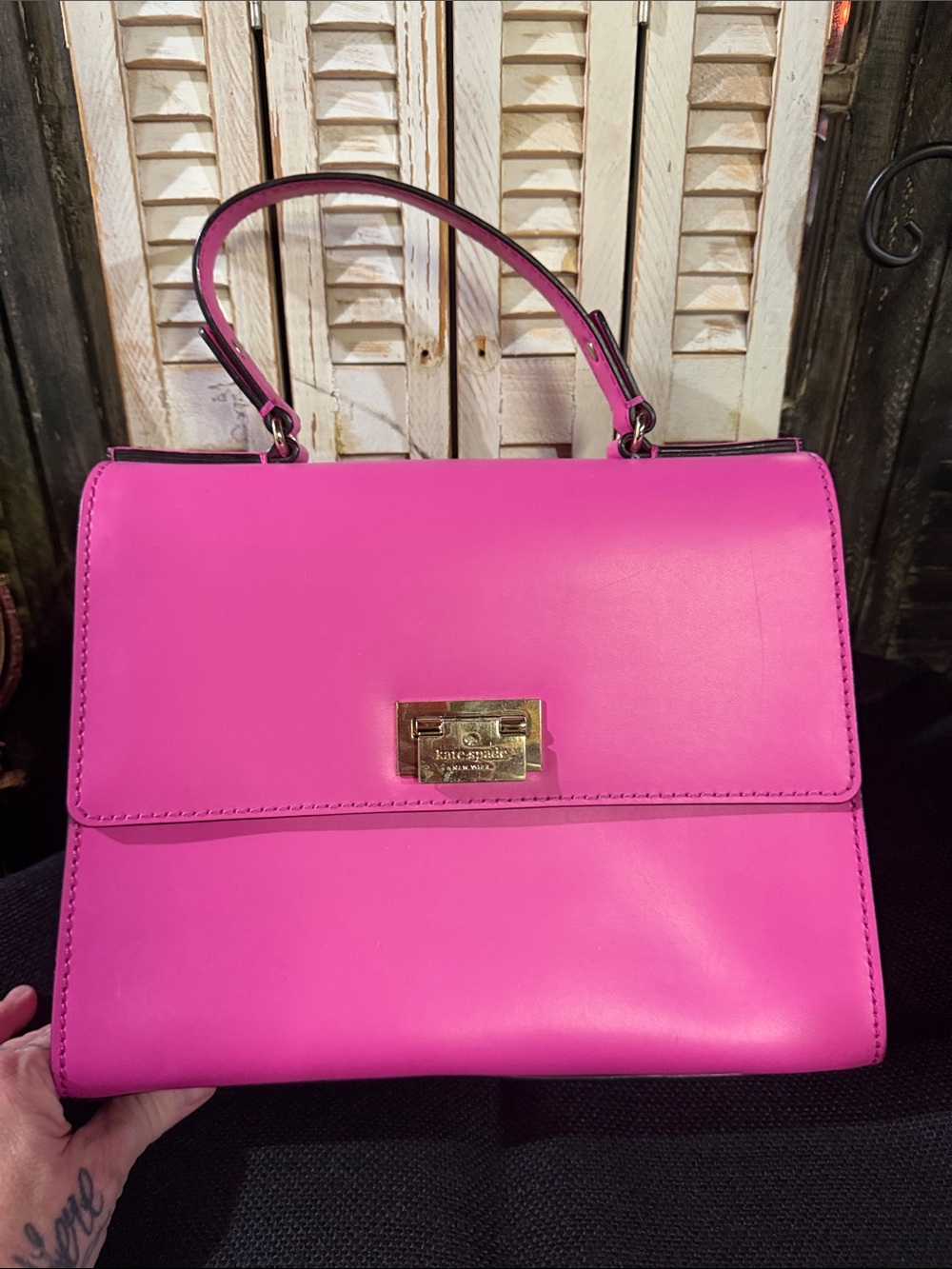 kate spade Hot Pink Leather Top-Handle Satchel
